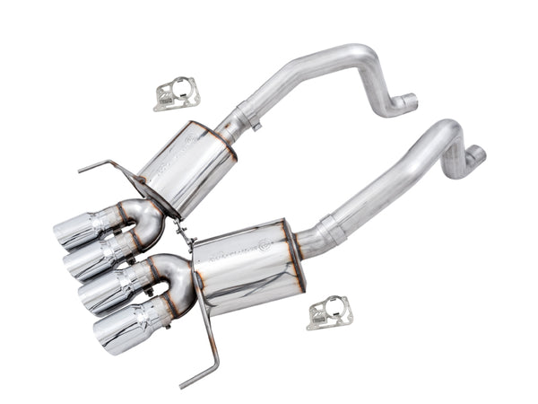 AWE Tuning 14-19 Chevy Corvette C7 Z06/ZR1 (w/o AFM) Touring Edition Axle-Back Exhaust w/Chrome Tips - Bull Strap