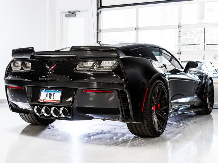 AWE Tuning 14-19 Chevy Corvette C7 Z06/ZR1 (w/o AFM) Touring Edition Axle-Back Exhaust w/Chrome Tips - Bull Strap