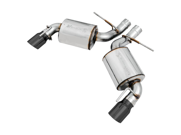 AWE Tuning 16-19 Chevrolet Camaro SS Axle-back Exhaust - Touring Edition (Diamond Black Tips) - Bull Strap