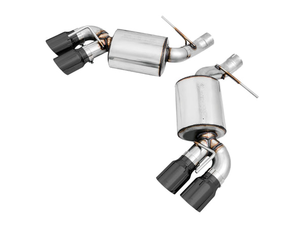 AWE Tuning 16-19 Chevrolet Camaro SS Axle-back Exhaust - Touring Edition (Quad Diamond Black Tips) - Bull Strap