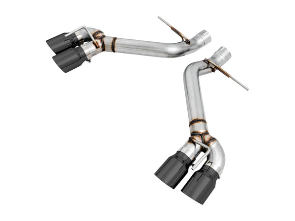 AWE Tuning 16-19 Chevrolet Camaro SS Axle-back Exhaust - Track Edition (Quad Diamond Black Tips) - Bull Strap