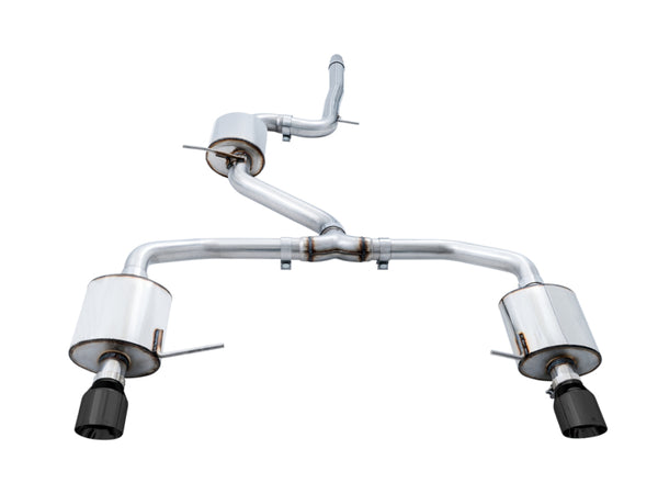 AWE Tuning 18-21 Volkswagen Jetta GLI Mk7 Touring Exhaust - Diamond Black Tips (Fits High-Flow DP) - Bull Strap
