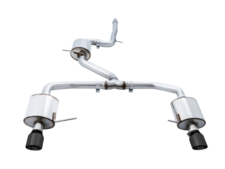 AWE Tuning 18-21 Volkswagen Jetta GLI Mk7 Touring Exhaust - Diamond Black Tips (Fits High-Flow DP) - Bull Strap