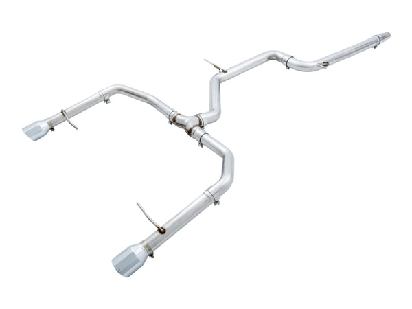 AWE Tuning 18-21 Volkswagen Jetta GLI Mk7 Track Edition Exhaust - Chrome Silver Tips (Fits OEM DP) - Bull Strap