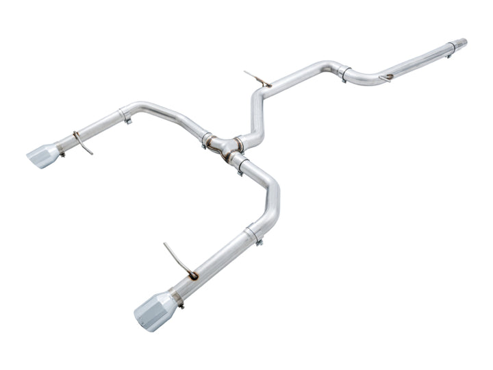 AWE Tuning 18-21 Volkswagen Jetta GLI Mk7 Track Edition Exhaust - Chrome Silver Tips (Fits OEM DP) - Bull Strap