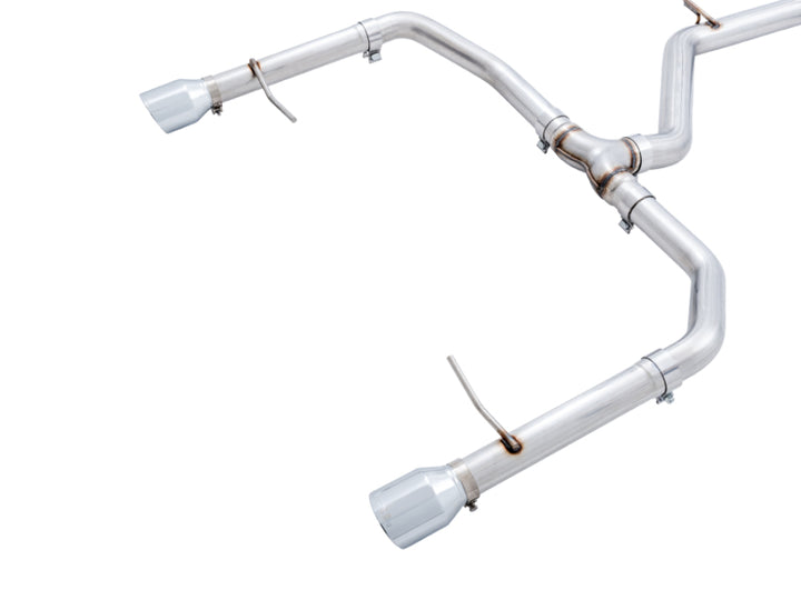 AWE Tuning 18-21 Volkswagen Jetta GLI Mk7 Track Edition Exhaust - Chrome Silver Tips (Fits OEM DP) - Bull Strap