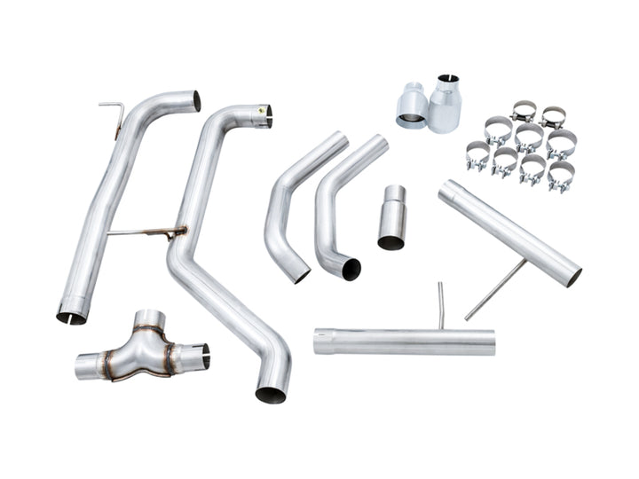 AWE Tuning 18-21 Volkswagen Jetta GLI Mk7 Track Edition Exhaust - Chrome Silver Tips (Fits OEM DP) - Bull Strap
