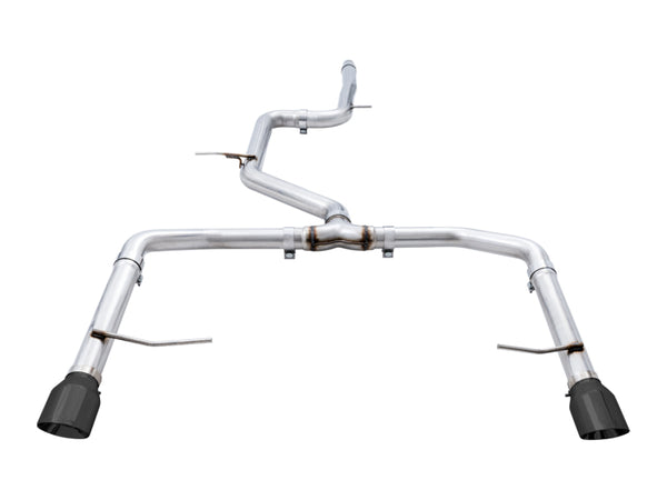 AWE Tuning 18-21 Volkswagen Jetta GLI Mk7 Track Edition Exhaust - Diamond Black Tips (Fits OEM DP) - Bull Strap