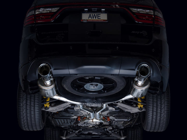 AWE Tuning 18-23 Dodge Durango SRT & Hellcat Touring Edition Exhaust - Chrome Silver Tips - Bull Strap