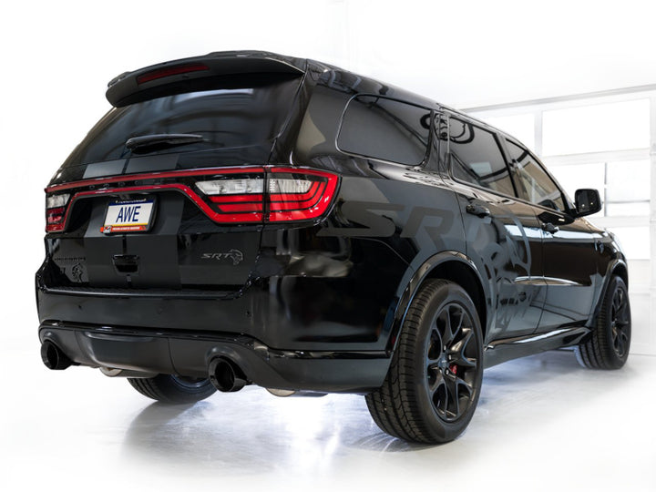 AWE Tuning 18-23 Dodge Durango SRT & Hellcat Track Edition Exhaust - Diamond Black Tips - Bull Strap