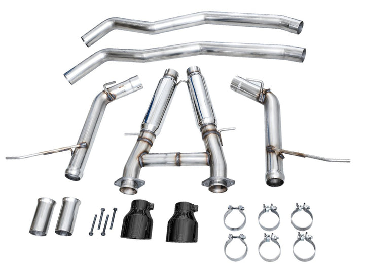 AWE Tuning 18-23 Dodge Durango SRT & Hellcat Track Edition Exhaust - Diamond Black Tips - Bull Strap