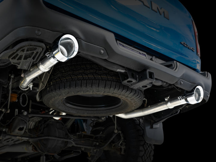 AWE Tuning 19-21 RAM 1500 5.7L (w/Cutouts) 0FG Dual Rear Exit Cat-Back Exhaust - Chrome Silver Tips - Bull Strap