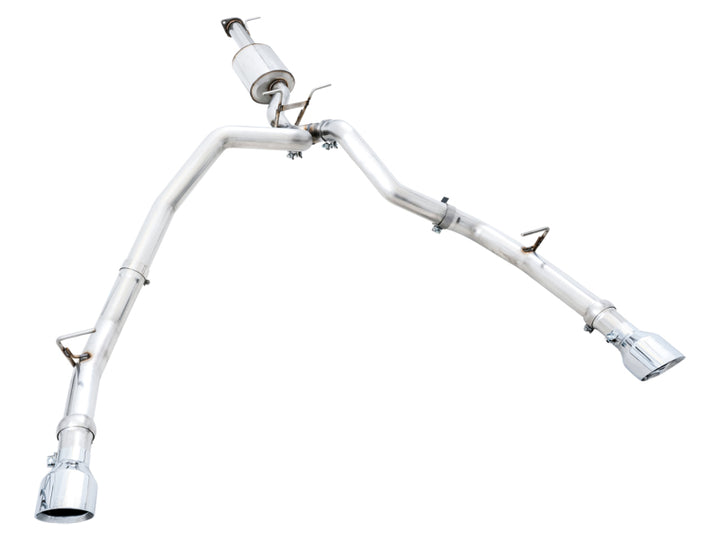 AWE Tuning 19-21 RAM 1500 5.7L (w/Cutouts) 0FG Dual Rear Exit Cat-Back Exhaust - Chrome Silver Tips - Bull Strap