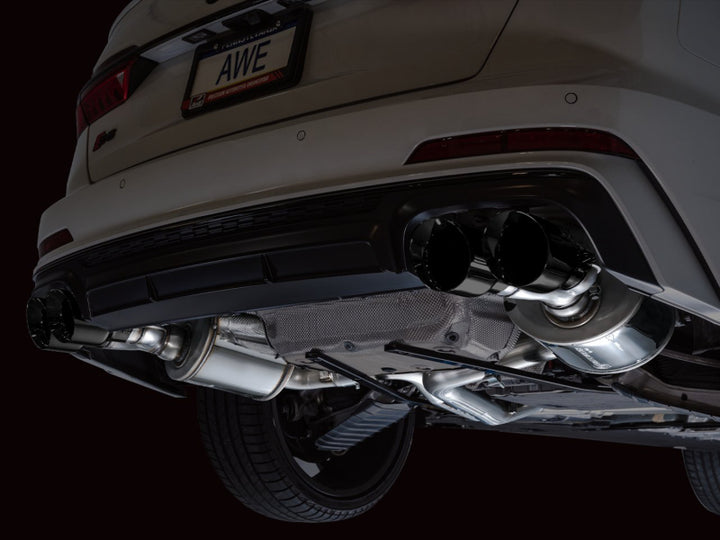 AWE Tuning 19-23 Audi C8 S6/S7 2.9T V6 AWD Touring Edition Exhaust - Diamond Black Tips - Bull Strap