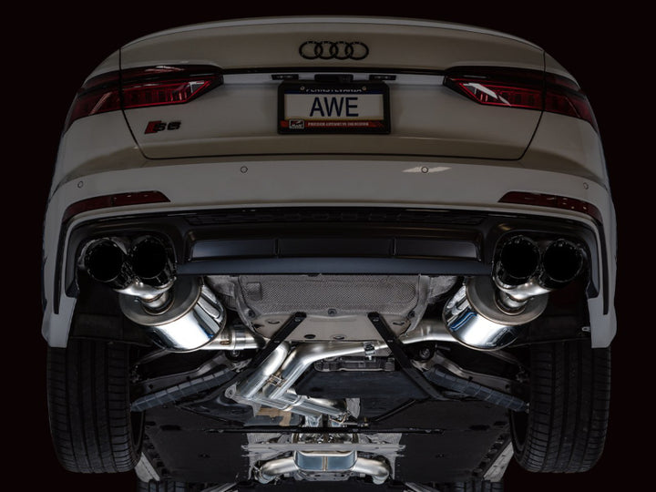 AWE Tuning 19-23 Audi C8 S6/S7 2.9T V6 AWD Touring Edition Exhaust - Diamond Black Tips - Bull Strap
