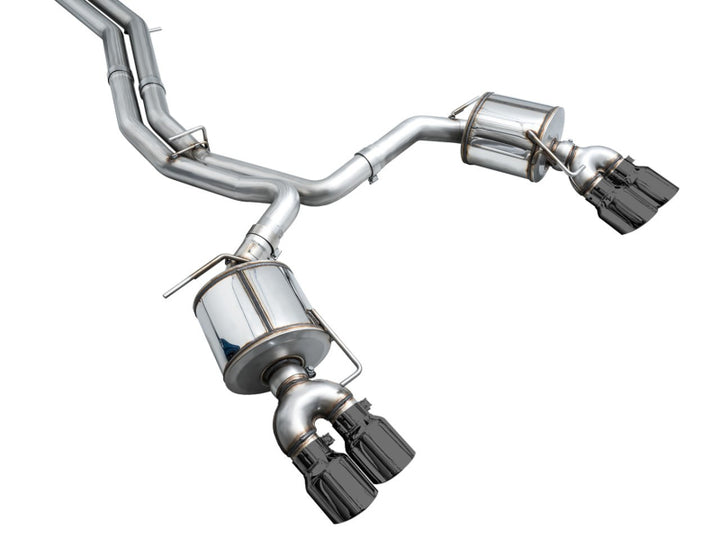 AWE Tuning 19-23 Audi C8 S6/S7 2.9T V6 AWD Touring Edition Exhaust - Diamond Black Tips - Bull Strap