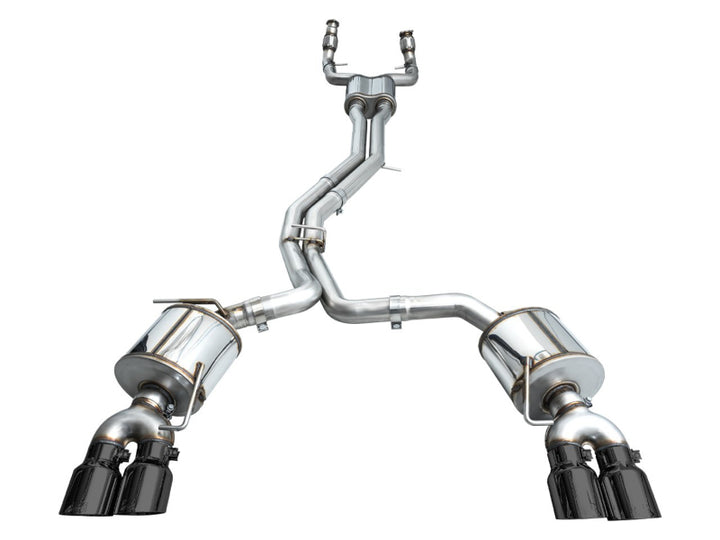 AWE Tuning 19-23 Audi C8 S6/S7 2.9T V6 AWD Touring Edition Exhaust - Diamond Black Tips - Bull Strap