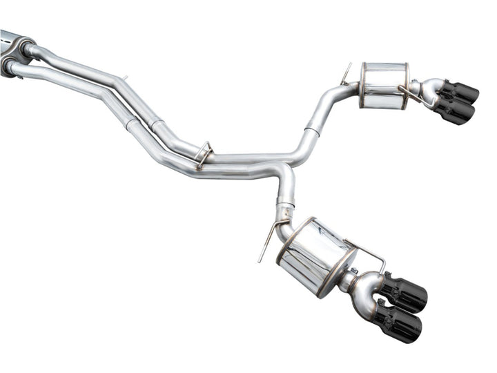 AWE Tuning 19-23 Audi C8 S6/S7 2.9T V6 AWD Touring Edition Exhaust - Diamond Black Tips - Bull Strap