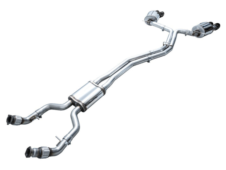 AWE Tuning 19-23 Audi C8 S6/S7 2.9T V6 AWD Touring Edition Exhaust - Diamond Black Tips - Bull Strap