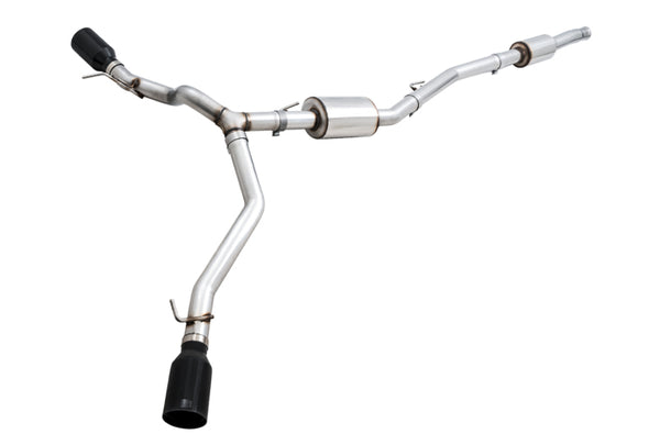AWE Tuning 20-21 Jeep Gladiator JT 3.6L Tread Edition Cat-Back Dual Exhaust - Diamond Black Tip - Bull Strap