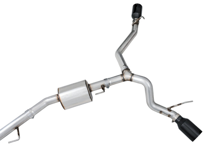 AWE Tuning 20-21 Jeep Gladiator JT 3.6L Tread Edition Cat-Back Dual Exhaust - Diamond Black Tip - Bull Strap
