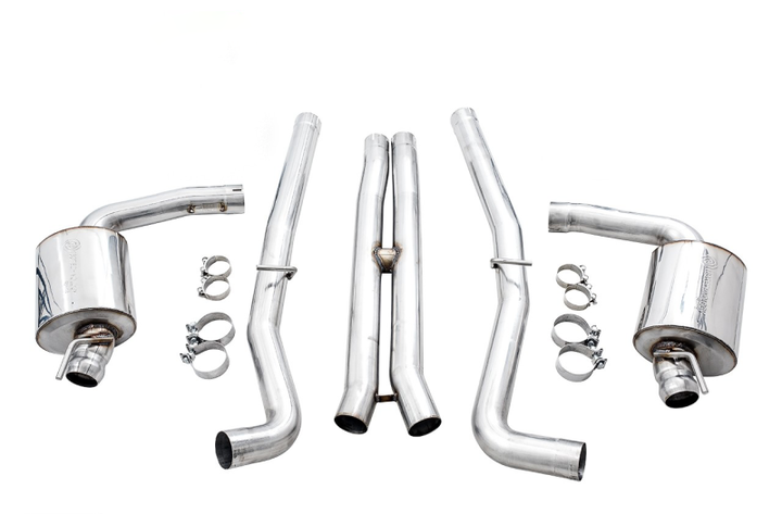 AWE Tuning 2015+ Dodge Challenger 6.4L/6.2L Non-Resonated Touring Edition Exhaust - Use Stock Tips - Bull Strap