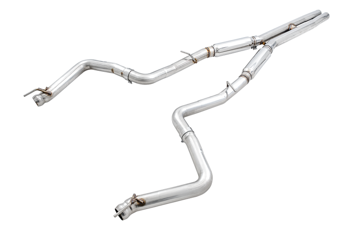 AWE Tuning 2015+ Dodge Challenger 6.4L/6.2L SC Track Edition Exhaust - Quad Chrome Silver Tips - Bull Strap