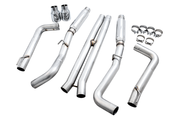 AWE Tuning 2015+ Dodge Charger 6.4L/6.2L Supercharged Track Edition Exhaust - Chrome Silver Tips - Bull Strap