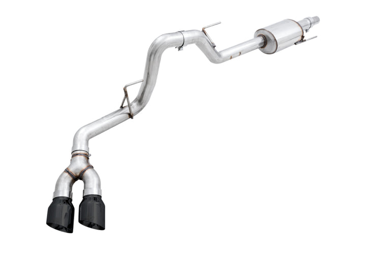 AWE Tuning 2015+ Ford F-150 0FG Single Exit Performance Exhaust System w/4.5in Diamond Black Tips - Bull Strap