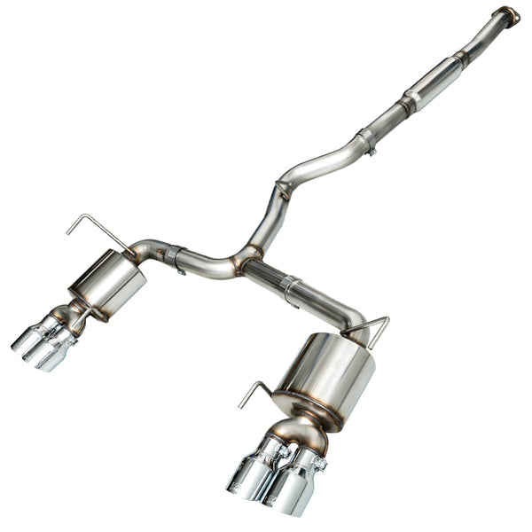 AWE Tuning 2015+ Subaru WRX VA Sedan Touring Edition Exhaust - Chrome Silver Tips (102mm) - Bull Strap