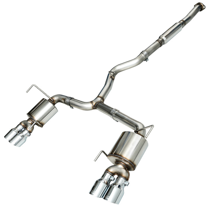 AWE Tuning 2015+ Subaru WRX VA Sedan Touring Edition Exhaust - Chrome Silver Tips (102mm) - Bull Strap