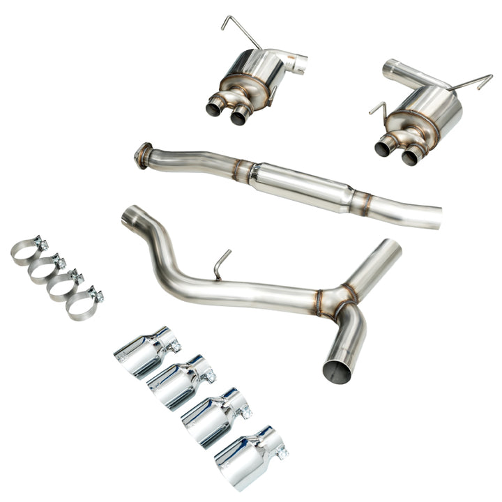 AWE Tuning 2015+ Subaru WRX VA Sedan Touring Edition Exhaust - Chrome Silver Tips (102mm) - Bull Strap