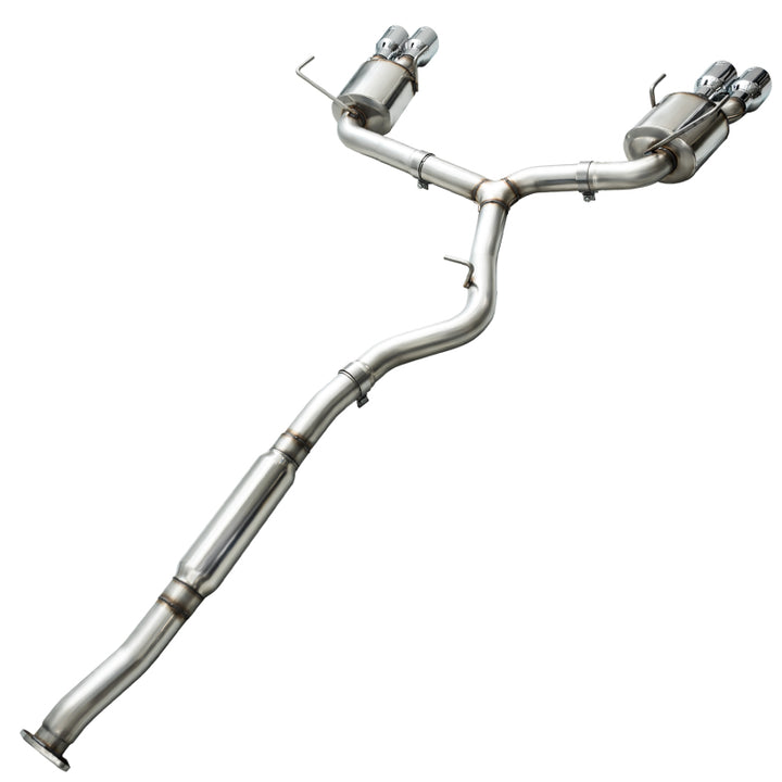 AWE Tuning 2015+ Subaru WRX VA Sedan Touring Edition Exhaust - Chrome Silver Tips (102mm) - Bull Strap