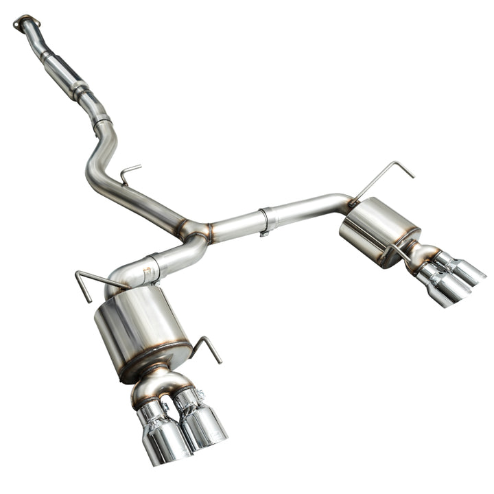 AWE Tuning 2015+ Subaru WRX VA Sedan Touring Edition Exhaust - Chrome Silver Tips (102mm) - Bull Strap