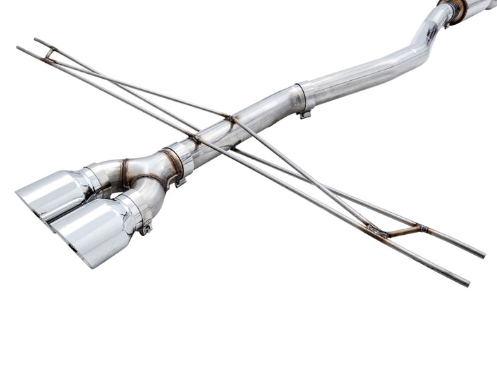 AWE Tuning 2016+ Honda Civic Si Track Edition Exhaust w/Front Pipe & Dual Chrome Silver Tips - Bull Strap