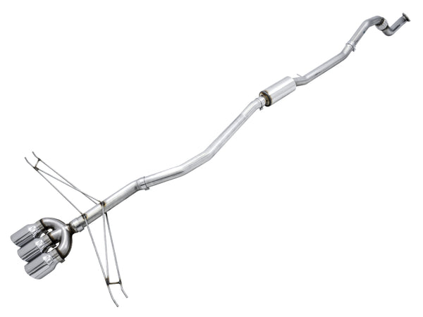 AWE Tuning 2016+ Honda Civic Si Track Edition Exhaust w/Front Pipe & Triple Chrome Silver Tips - Bull Strap