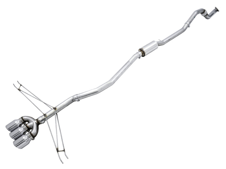 AWE Tuning 2016+ Honda Civic Si Track Edition Exhaust w/Front Pipe & Triple Chrome Silver Tips - Bull Strap