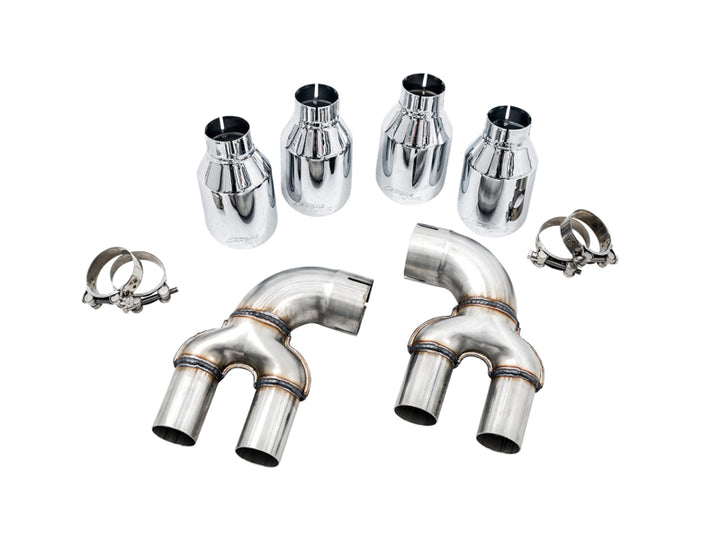 AWE Tuning 2019+ BMW M340i (G20) Non-Resonated Touring Edition Exhaust - Quad Chrome Silver Tips - Bull Strap