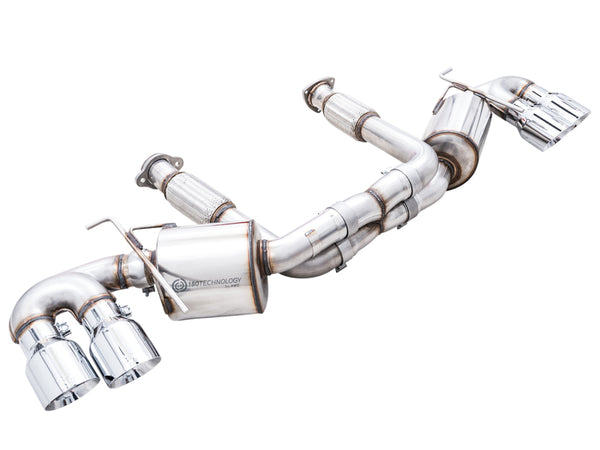 AWE Tuning 2020 Chevrolet Corvette (C8) Touring Edition Exhaust - Quad Chrome Silver Tips - Bull Strap