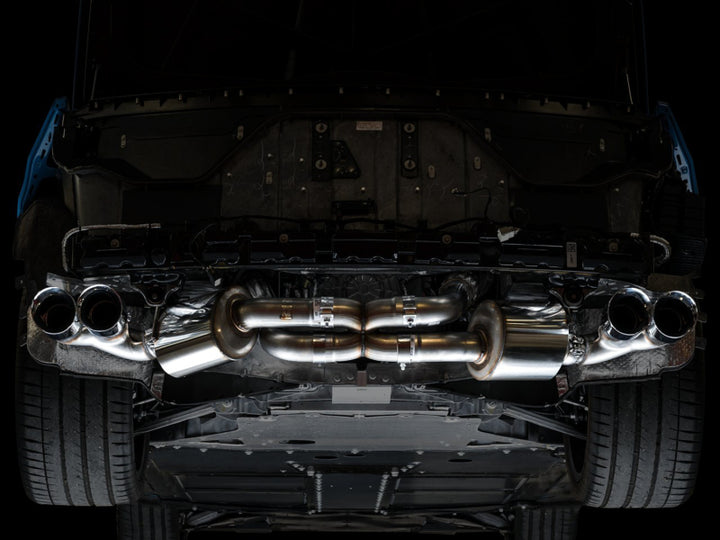 AWE Tuning 2020 Chevrolet Corvette (C8) Touring Edition Exhaust - Quad Chrome Silver Tips - Bull Strap