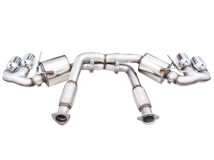 AWE Tuning 2020 Chevrolet Corvette (C8) Touring Edition Exhaust - Quad Chrome Silver Tips - Bull Strap