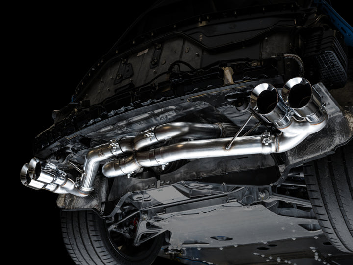 AWE Tuning 2020 Chevrolet Corvette (C8) Track Edition Exhaust - Quad Chrome Silver Tips - Bull Strap