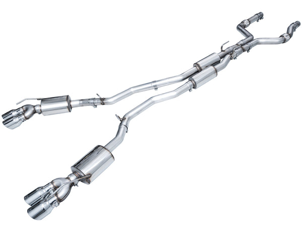 AWE Tuning 2020+ Ford Explorer ST Touring Edition Exhaust w/ Chrome Silver Tips - Bull Strap