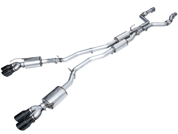 AWE Tuning 2020+ Ford Explorer ST Touring Edition Exhaust w/ Diamond Black Tips - Bull Strap
