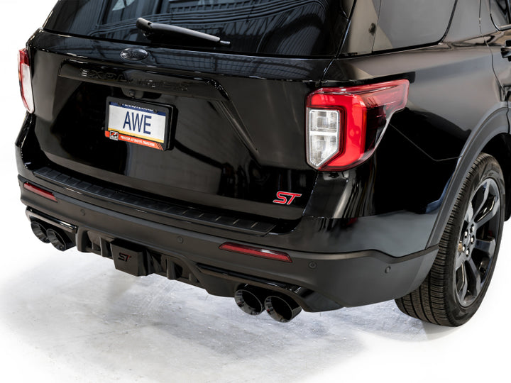AWE Tuning 2020+ Ford Explorer ST Touring Edition Exhaust w/ Diamond Black Tips - Bull Strap