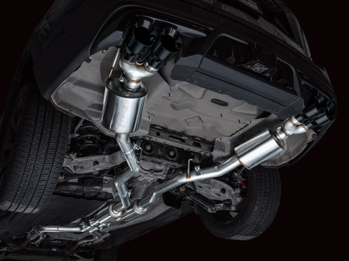 AWE Tuning 2020+ Ford Explorer ST Touring Edition Exhaust w/ Diamond Black Tips - Bull Strap