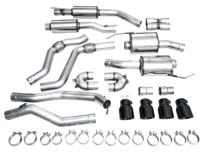 AWE Tuning 2020+ Ford Explorer ST Touring Edition Exhaust w/ Diamond Black Tips - Bull Strap