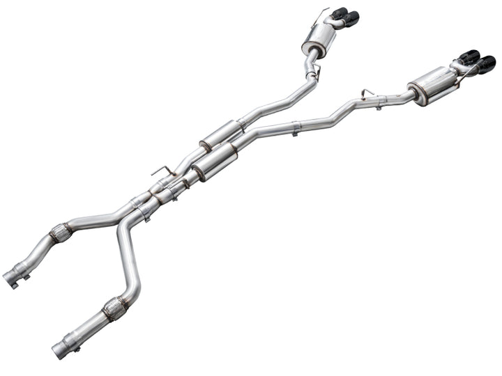 AWE Tuning 2020+ Ford Explorer ST Touring Edition Exhaust w/ Diamond Black Tips - Bull Strap