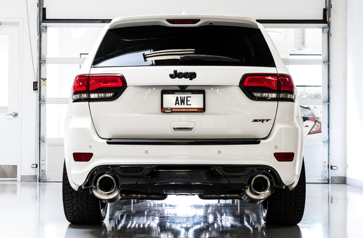 AWE Tuning 2020 Jeep Grand Cherokee SRT Touring Edition Exhaust - Diamond Black Tips - Bull Strap