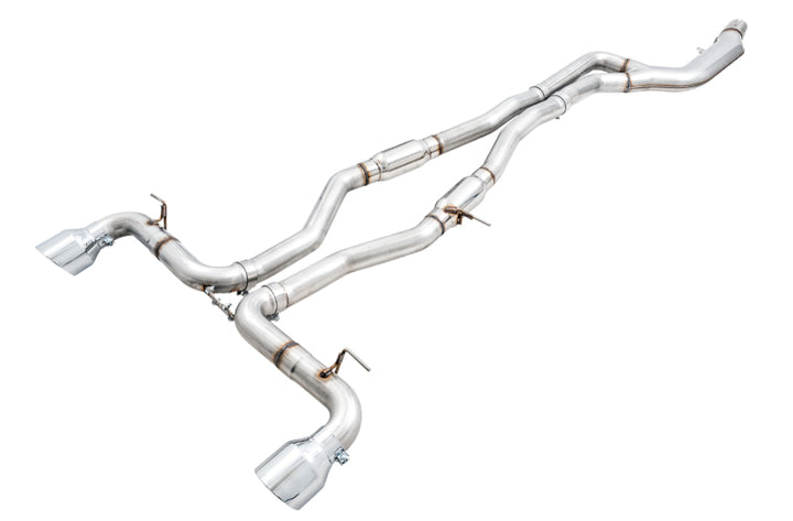 AWE Tuning 2020 Toyota Supra A90 Track Edition Exhaust - 5in Chrome Silver Tips - Bull Strap
